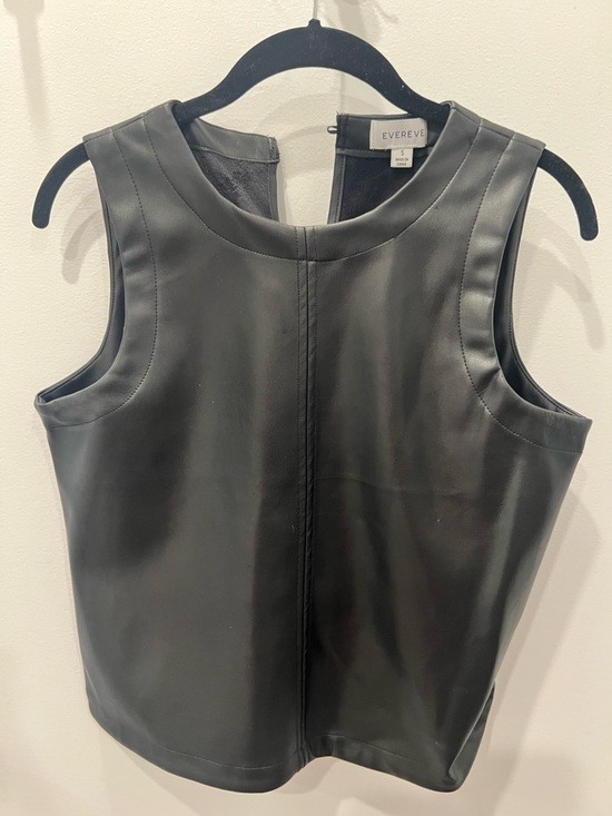 Evereve Tops - Evereve Black Faux Leather Sleeveless Tank